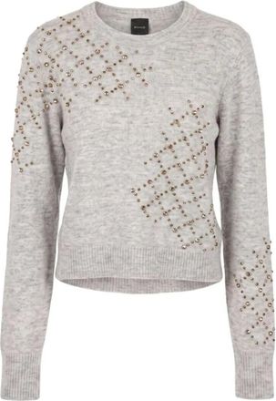 Pinko Salisburgo Sweater - Dames - Ronde hals truien - Grijs - L - Truien & Vesten