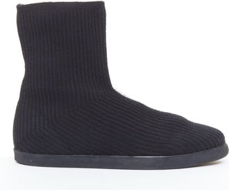 The Row Black Knitted Sock Flat Boots