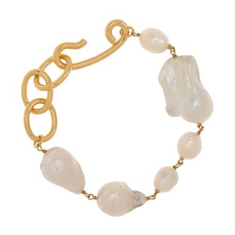 Jil Sander Bracelets, female, Yellow, Size: ONE SIZE Pearl-embellished bracelet