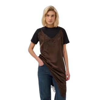 MY ESSENTIAL WARDROBE Dames, Jurken, Bruin, Maat: XL Satijn