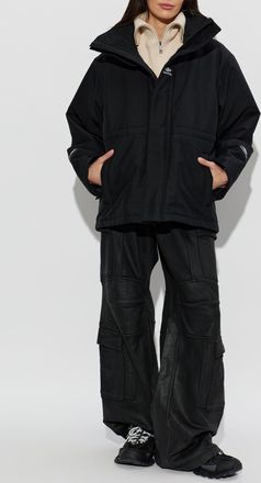 Balenciaga Insulated Jacket With Logo, Womens, Black
