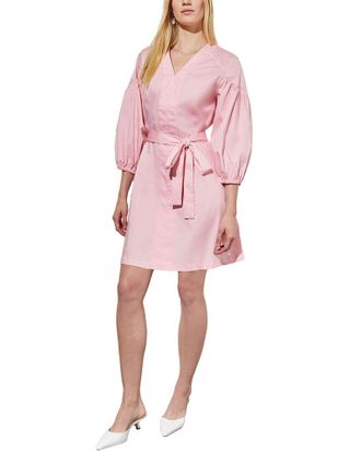 Ming Wang Puff Sleeve Mini Sheath Dress