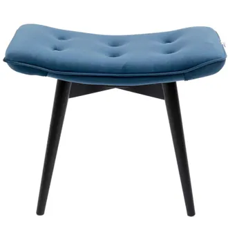 Kare Design Taburete negro vicky velvet petrol 46x59cm