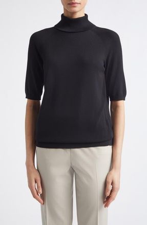Lafayette 148 New York Raglan Sleeve Turtleneck Sweater in Black at Nordstrom, Size Xx-Small