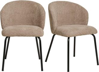 Moloo Silla de tela boucl&eacute; beige (x2)