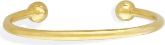 Jewelco London 9ct Gold Solid Wire Torque Bead Bangle Bracelet 4mm - BNNR02657