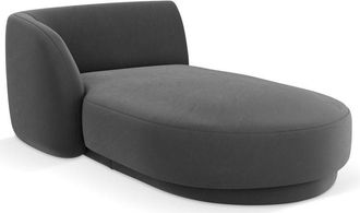 BLOOMINGLOFT Design Chaiselongue Miley mit Armlehne links - Samtbezug