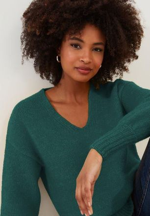 Joe Browns Cozy V Neck Pullover Sweater in Teal at Nordstrom, Size Medium