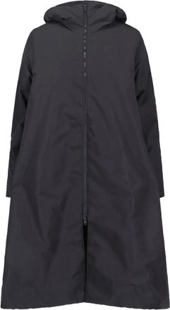 Cap Inuit hooded zip-up coat - women - Regenerative Cotton/Recycled Nylon - II - Black