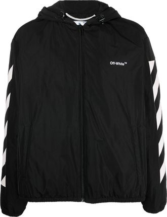Off-white Diag logo-print windbreaker - men - Polyester/Polyester - M - Black