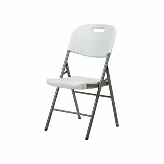 Mobili Rebecca Set de 2 sillas plegables para exteriores blanco y gris de pl&aacute;stico