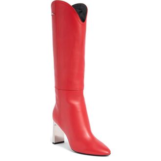 Longchamp Metallic Heel Western Boot in Red Kiss at Nordstrom Rack, Size 10Us / 41Eu