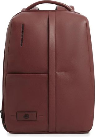 Piquadro Russel Uitbreidbare Laptoprugzak 14 - Heren - Rugzakken - Rood - ONE Size - Leer - Tassen