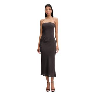 Pinko Pinko, Kleedjes, Dames, Bruin, M, Polyester, Viscose Maxi Jurk