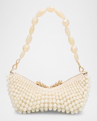 Cult Gaia Mercier Beaded Zip Shoulder Bag