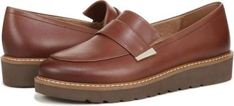 Naturalizer Adiline Loafer WoBrown Leather Slip On Platform Shoes ZAP410