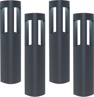Loops 4 PACK Outdoor Post Bollard Light Grey Triangle Modern Driveway Path Lamp LED