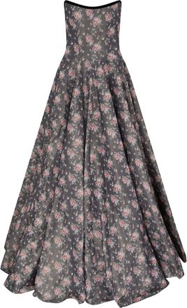Markarian Laila taffeta floral gown - Grey