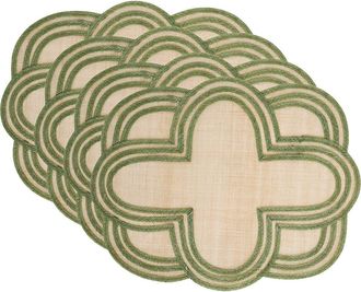 Juliska Set of 4 Scallop Stripe Placemats in Seagrass at Nordstrom