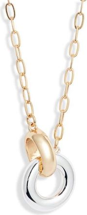 Nordstrom Polished Link Circle Necklace in Gold- Silver at Nordstrom