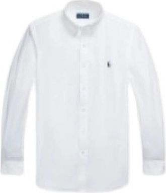 Polo Ralph Lauren Pony-Geborduurde Poplin Overhemd - Heren - Casual Overhemden - Wit - M - Katoen - Overhemden
