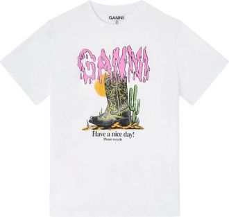 Ganni Mujer, Camisetas, Blanco, Talla: M