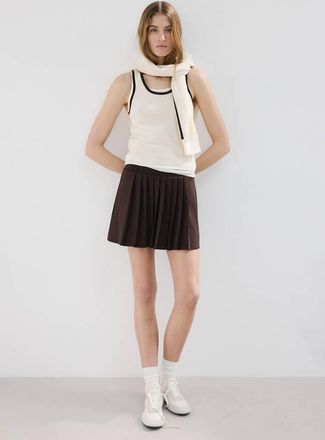 Mango Top spalline bordi contrasto grezzo - Donna - S - MANGO