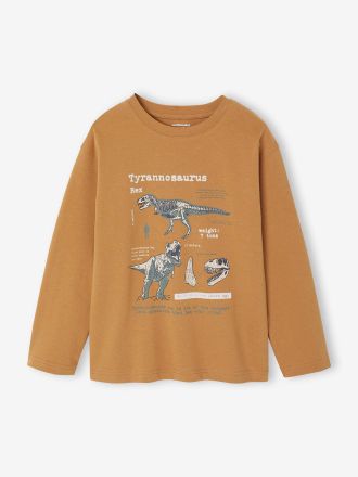 Vertbaudet T-shirt manches longues imprim&eacute; gar&ccedil;on avec reliefs noix de p&eacute;can