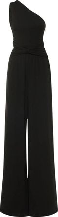 Michael Kors Stretch Matte Jersey One-Shoulder Palazzo Jumpsuit - Dames - Jumpsuits - Zwart - 2XS - Jumpsuits & Playsuits