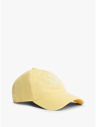 Tommy Hilfiger Womens Embroidered Script Monogram Baseball Cap - Citronella