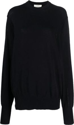 STUDIO NICHOLSON Malun Oversized Crew Neck - Dames - Ronde hals truien - Blauw - S - Katoen - Truien & Vesten
