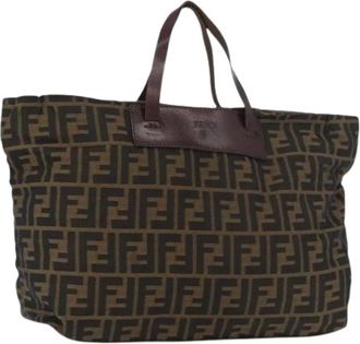 Fendi Pre-owned Tote Bags, female, Brown, Size: ONE SIZE Pre-owned Zucca Canvas Tote Bag