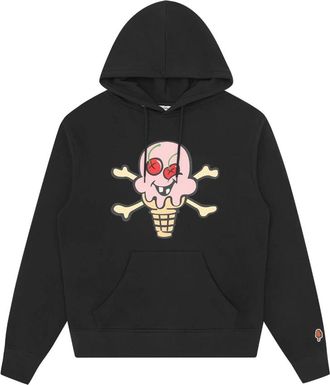 Icecream Herfst 24 Popover Hood met Screen Print - Heren - Hoodies - Zwart - XL - Katoen - Hoodies & sweatvesten
