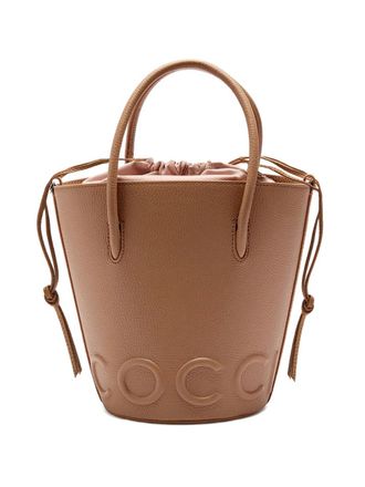 Coccinelle Myrtha Maxi bucket-tas met logo - Bruin