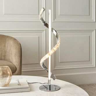 Pagazzi Hyde Chrome & Crystal Led Table Lamp in Silver