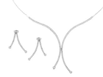Orphelia WoMens 925 Sterling Silver Set: Necklace + Earrings - SET-066 - One Size