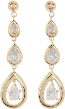Sterling Forever Zara CZ Drop Earrings in Gold at Nordstrom Rack