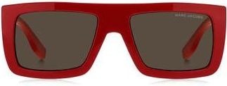 Marc Jacobs 53mm Gradient Rectangular Sunglasses in Red/Brown at Nordstrom Rack