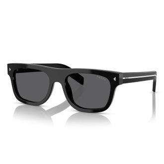 Prada Dark Grey Rectangular Mens Sunglasses PR B12S 16K731 55