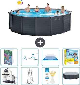 Intex Piscina Graphite Panel Redonda - 478x124 Cm - 9-piezas S550