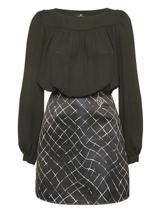Elisabetta Franchi geometric-pattern dress - Black