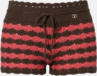 Valentino Shorts de punto de algod&oacute;n a rayas