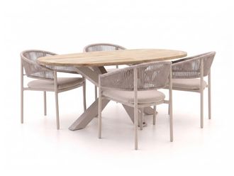 Bellagio la vita attrattiva Bellagio Panaro/ROUGH-Y Ellips 200cm dining tuinset 5-delig stapelbaar