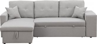 Habitat et Jardin Habitat Et Jardin - Sof&aacute; Cama Esquinero/reversible axel - 3 Plazas - Gris Claro