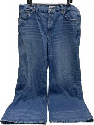 Re/Done WomenS Mid Rise Palazzo Jeans In Blue