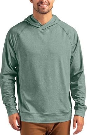 Cutter & Buck Adapt Heather Hooded Pullover in Hunter Heather at Nordstrom, Size Xxx-Large