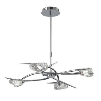 Netlighting Eclipse Telescopic Semi Flush Convertible 4 Light G9 Polished Chrome in Grey