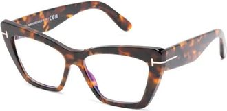 Tom Ford Eyewear FT6026B Tortoiseshell Cat-Eye Eyeglasses - Brown