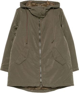Herno Olive Solid Hood Jackets