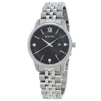 Bulova Classic Quartz Black Dial Ladies Watch 96P226